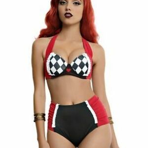Disney Alice in Wonderland Queen of Hearts high waist bikini